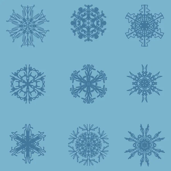 Schneeflocken-Symbol. Winterthema. — Stockvektor