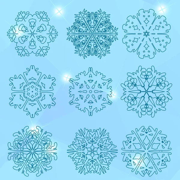 Icône de flocons de neige. Thème hiver . — Image vectorielle