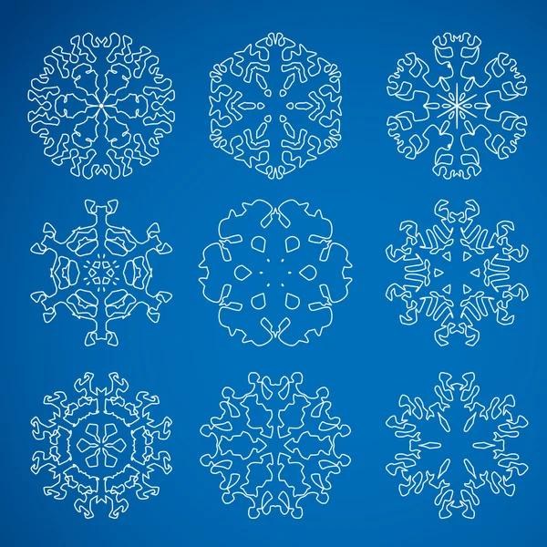 Snöflingor ikon. Vinter-tema. — Stock vektor