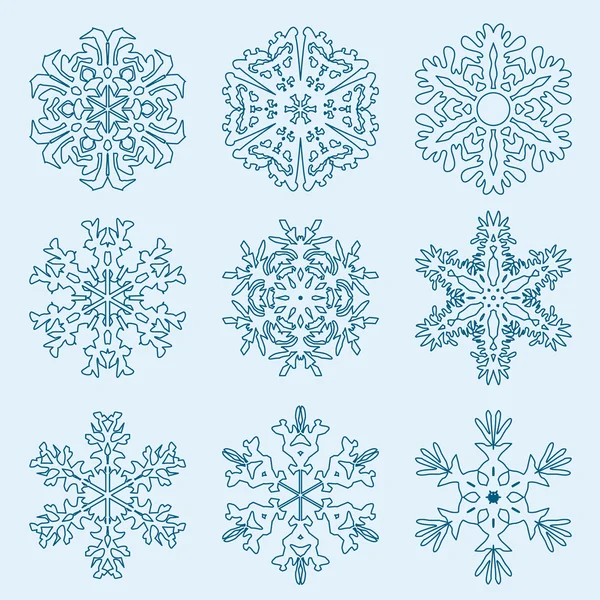Schneeflocken-Symbol. Winterthema. — Stockvektor