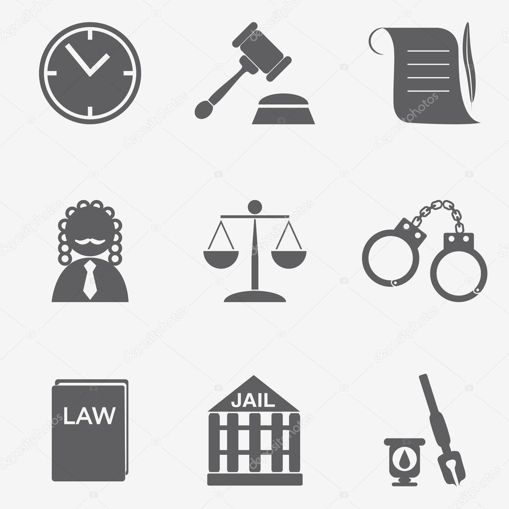law judge icon set, justice sign