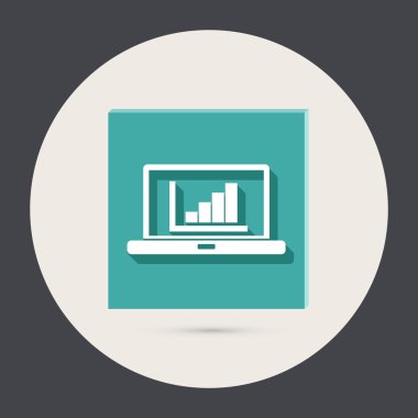 Sembol diyagram simgesi ile dizüstü bilgisayar