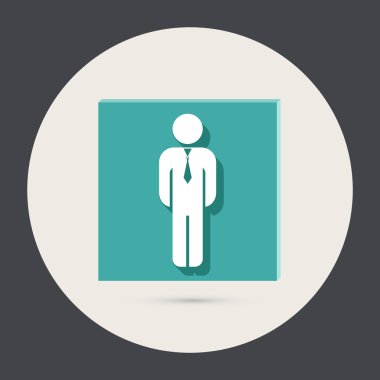 İş adamı bir kravat yuvarlak simge