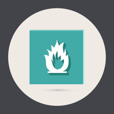 Yangın işaret yuvarlak simge