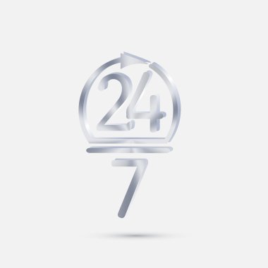 Karakter 24 7 gümüş simgesi