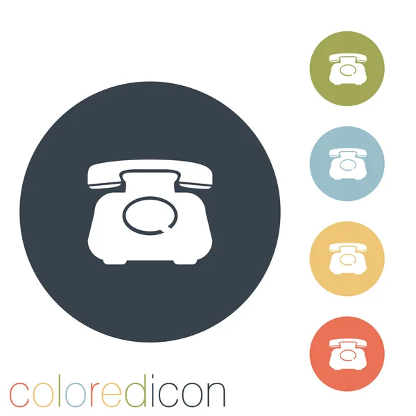 Klassieke retro telefoon ronde pictogram — Stockvector