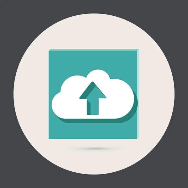 Cloud Télécharger icône ronde — Image vectorielle