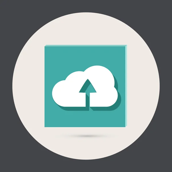 Nube descargar icono redondo — Vector de stock