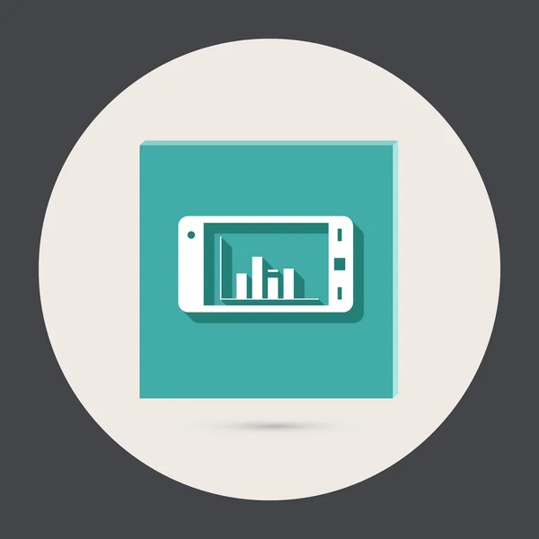 Smartphone med diagram runda ikonen — Stock vektor