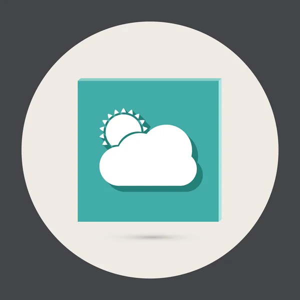 Cloud déšť se sluncem kolem ikony — Stockový vektor