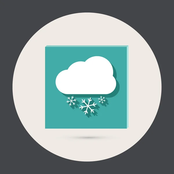 Cloud snow round icon — Stock Vector