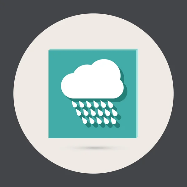Nuage pluie icône ronde — Image vectorielle