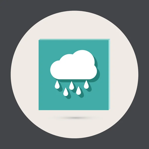 Cloud rain round icon — Stock Vector