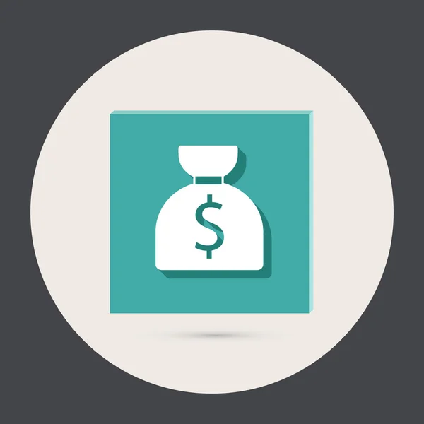 Bag of money round icon — Stock Vector