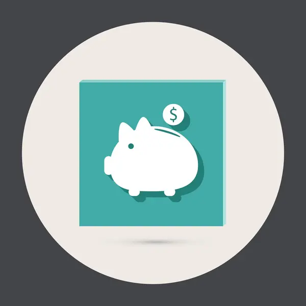 Piggy bank ronde pictogram — Stockvector