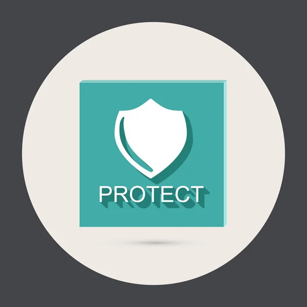 Protection shield round icon — Stock Vector