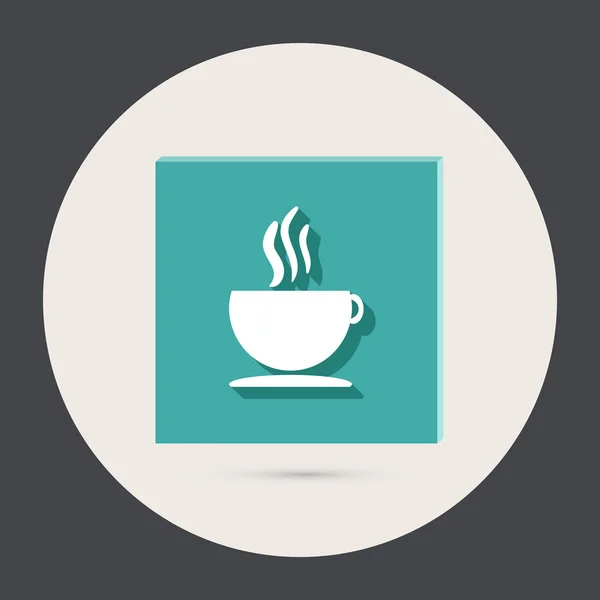 Cup of hot drink round icon — Stock Vector