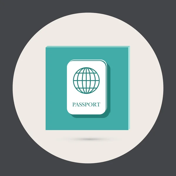 Icône ronde passeport international — Image vectorielle