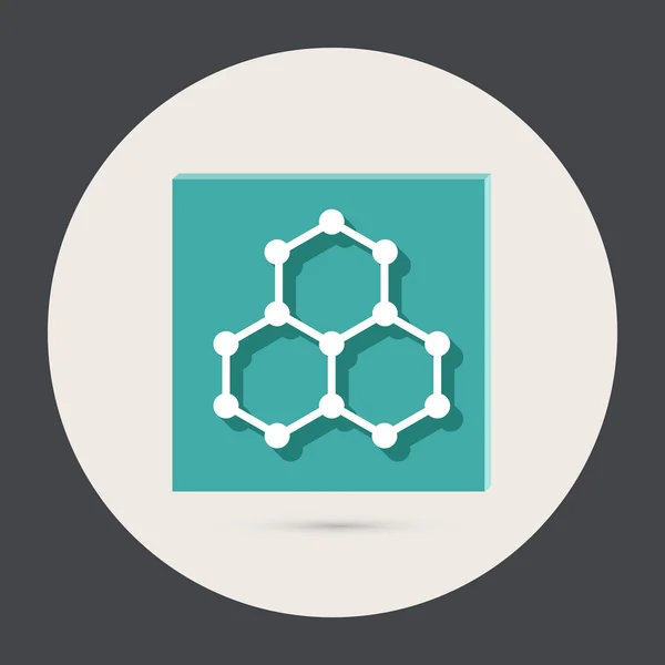 Símbolo química redonda icono — Vector de stock