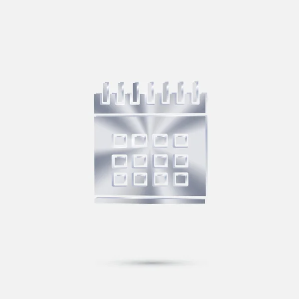 Calendario icono de plata — Vector de stock