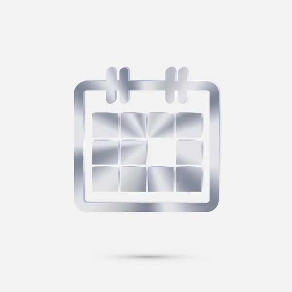 Calendário ícone de prata — Vetor de Stock