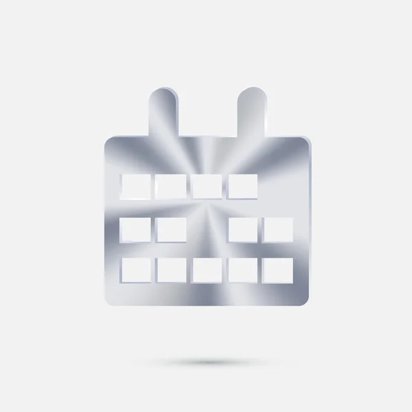 Calendar silver icon — Stock Vector