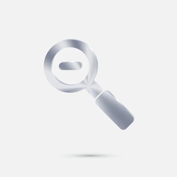 Magnifier reduction silver icon — Stock Vector