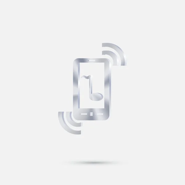 Telefoon handset zilveren pictogram — Stockvector