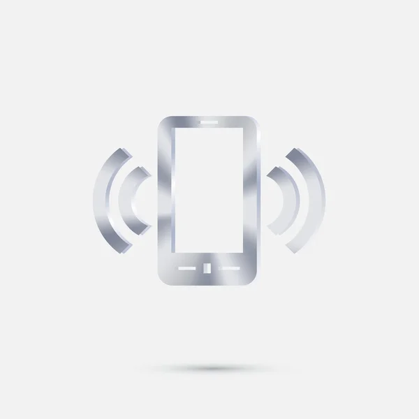 Sonnerie téléphone icône argent — Image vectorielle