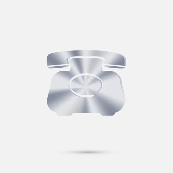 Retro phone silver icon — стоковый вектор