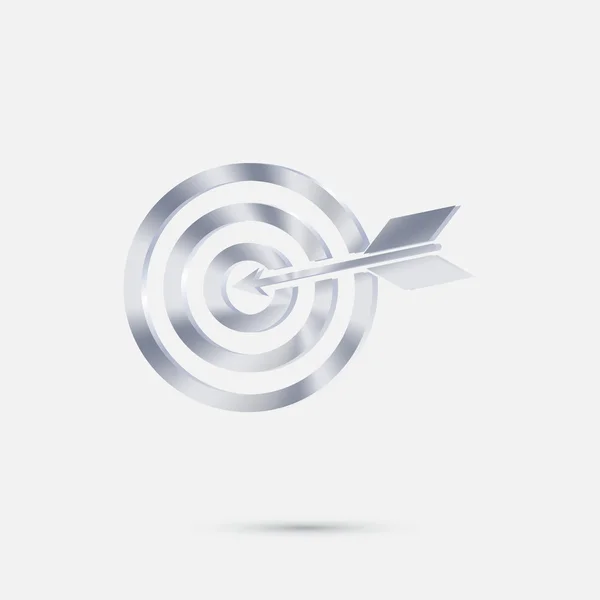 Objetivo icono de plata — Vector de stock