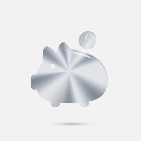 Piggy bank silver icon — Stock Vector