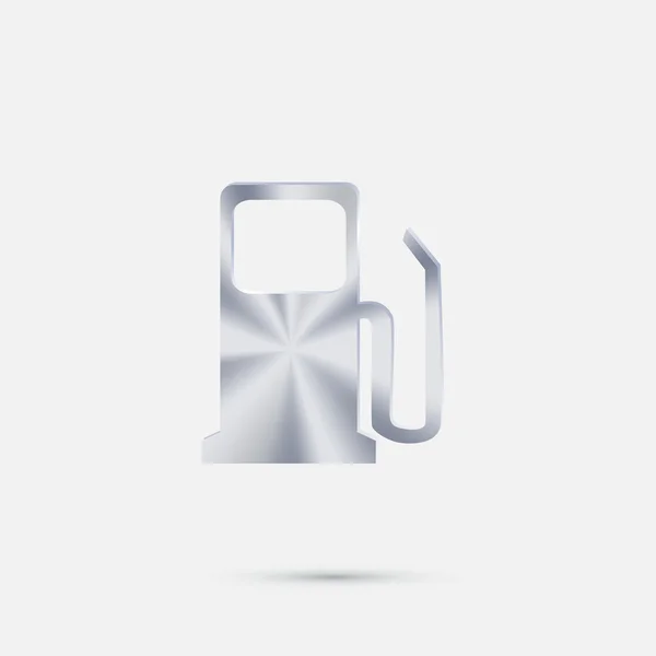 Station essence icône argent — Image vectorielle