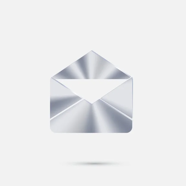 Ikona stříbrné poštovní obálky — Stockový vektor