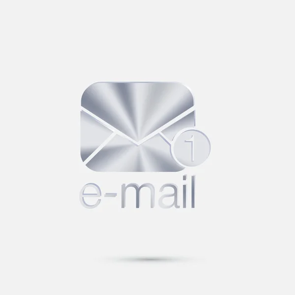 Het pictogram Post envelop zilver — Stockvector