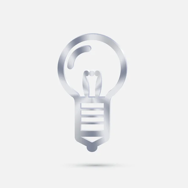 Light bulb silver icon — Stock Vector