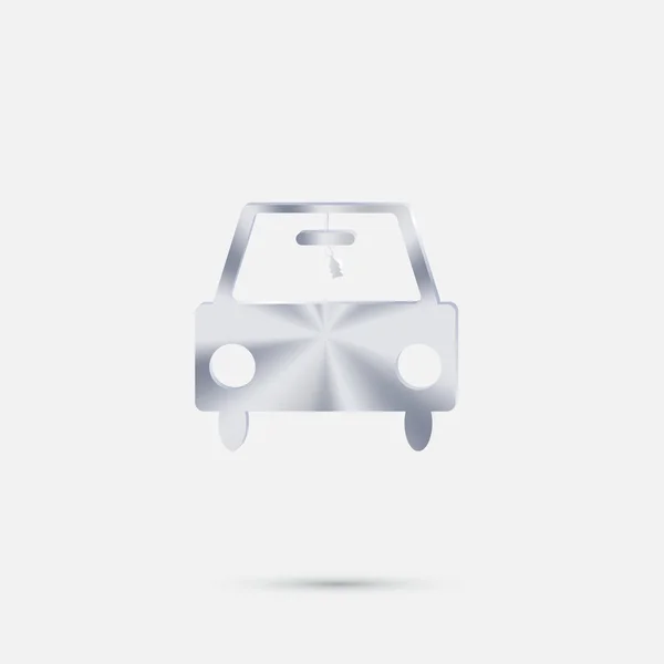 Icono de plata coche — Vector de stock