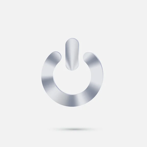 Power tegn sølv ikon – Stock-vektor