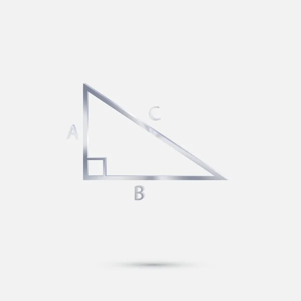 Dreieck Mathematik Silber Symbol — Stockvektor