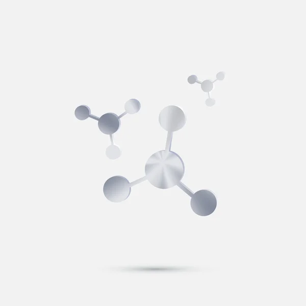 Icona Molecule argento — Vettoriale Stock