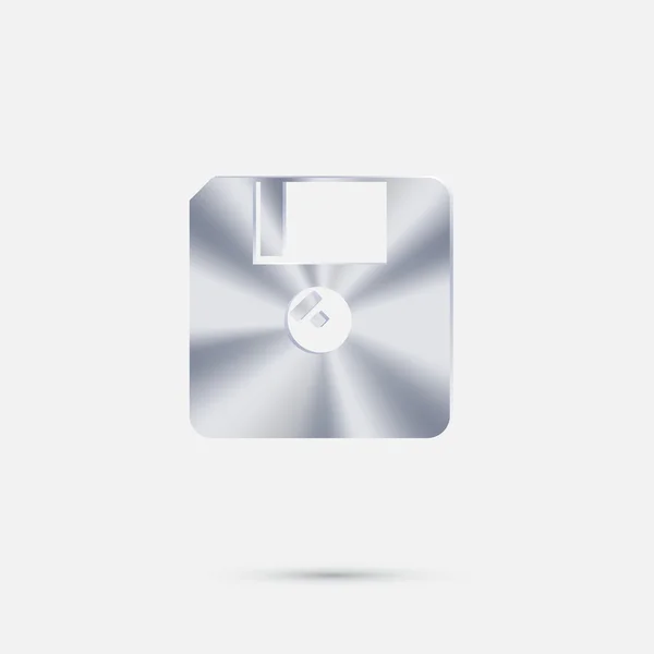 Floppy silver icon — Stock Vector