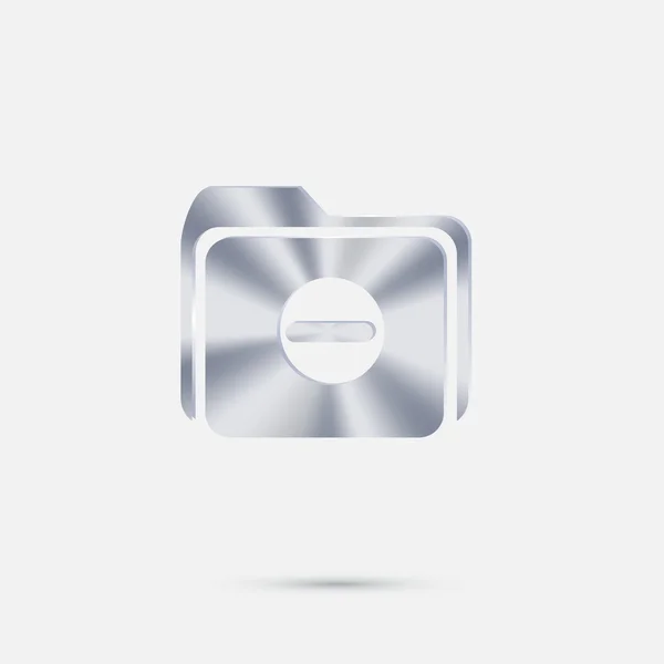 Folder for documents silver icon — Stock Vector
