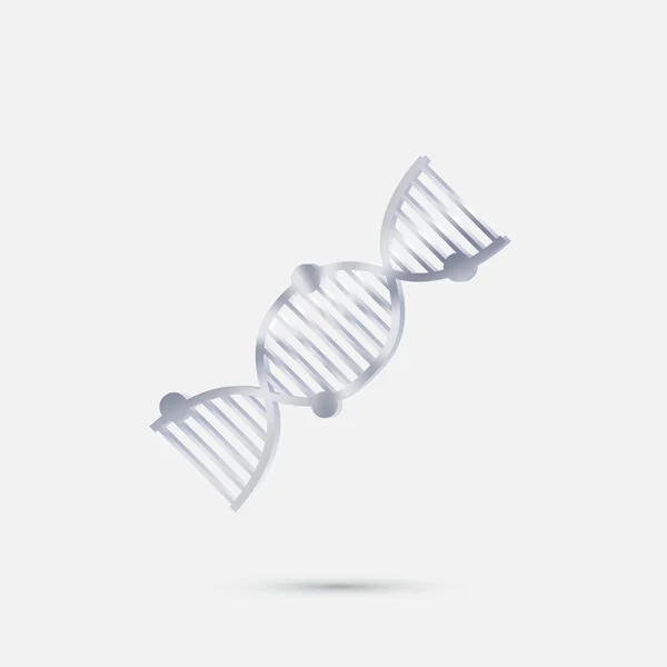 DNA helix silver icon — Stock Vector