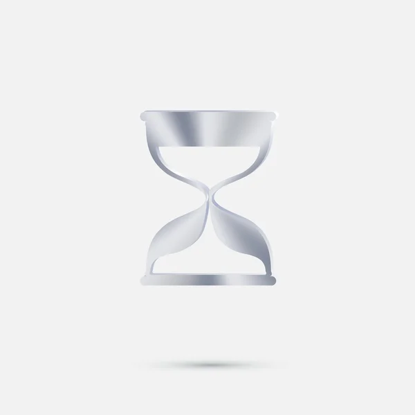 Hourglass waiting silver icon — Stock Vector