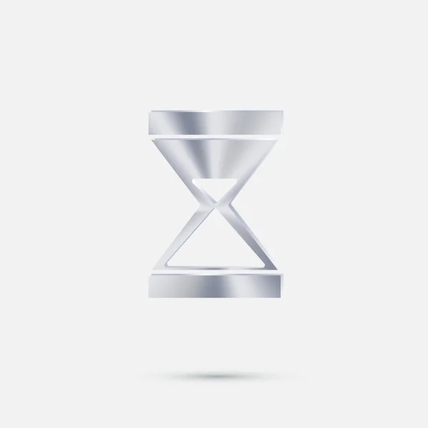 Přesýpací hodiny čekání stříbrná ikona — Stockový vektor