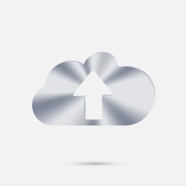 Cloud download silver icon — Stock Vector