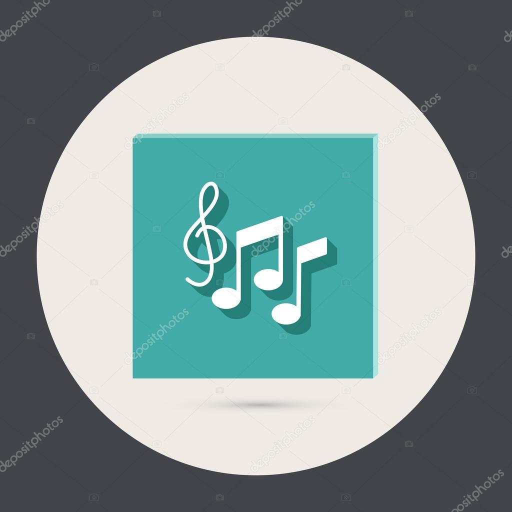 Musical notes  round icon