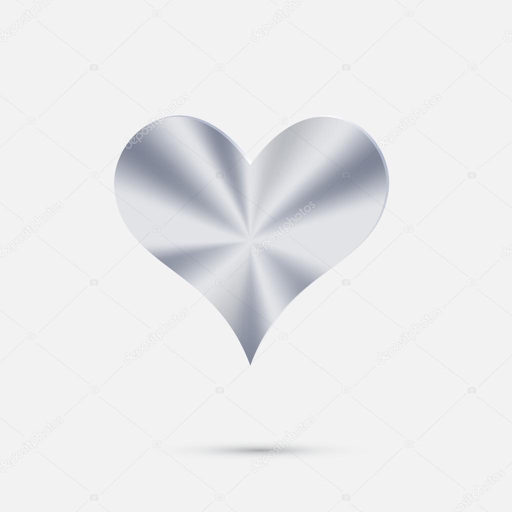 Heart symbol silver icon