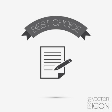 Kağıt kalem simgesi ile