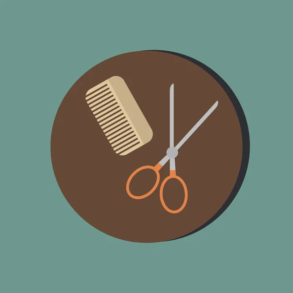 Comb and scissors. barbershop. symbol of hair and beauty salon — Stock Vector